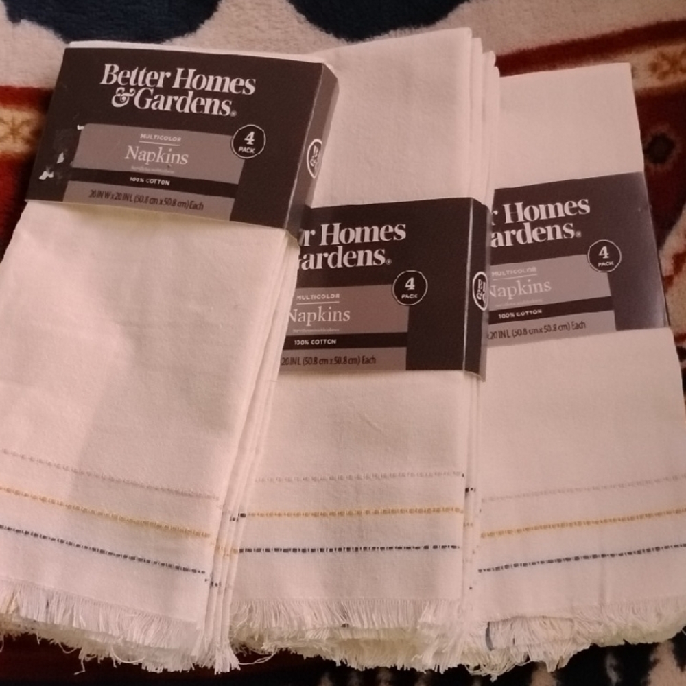 Better Homes & Gardens 100% Cotton Napkins Set -12